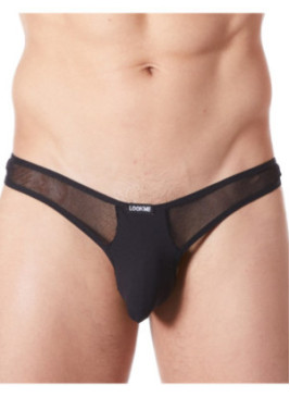 String noir sexy avec fine résille - LM805-57BLK